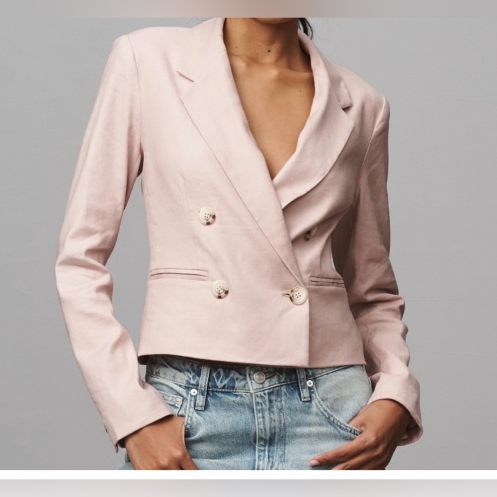 Anthropologie Maeve Slim Double-Breasted Blazer. (Mix14) - Picture 2 of 12